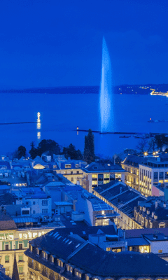 Night view of city in Switzerland